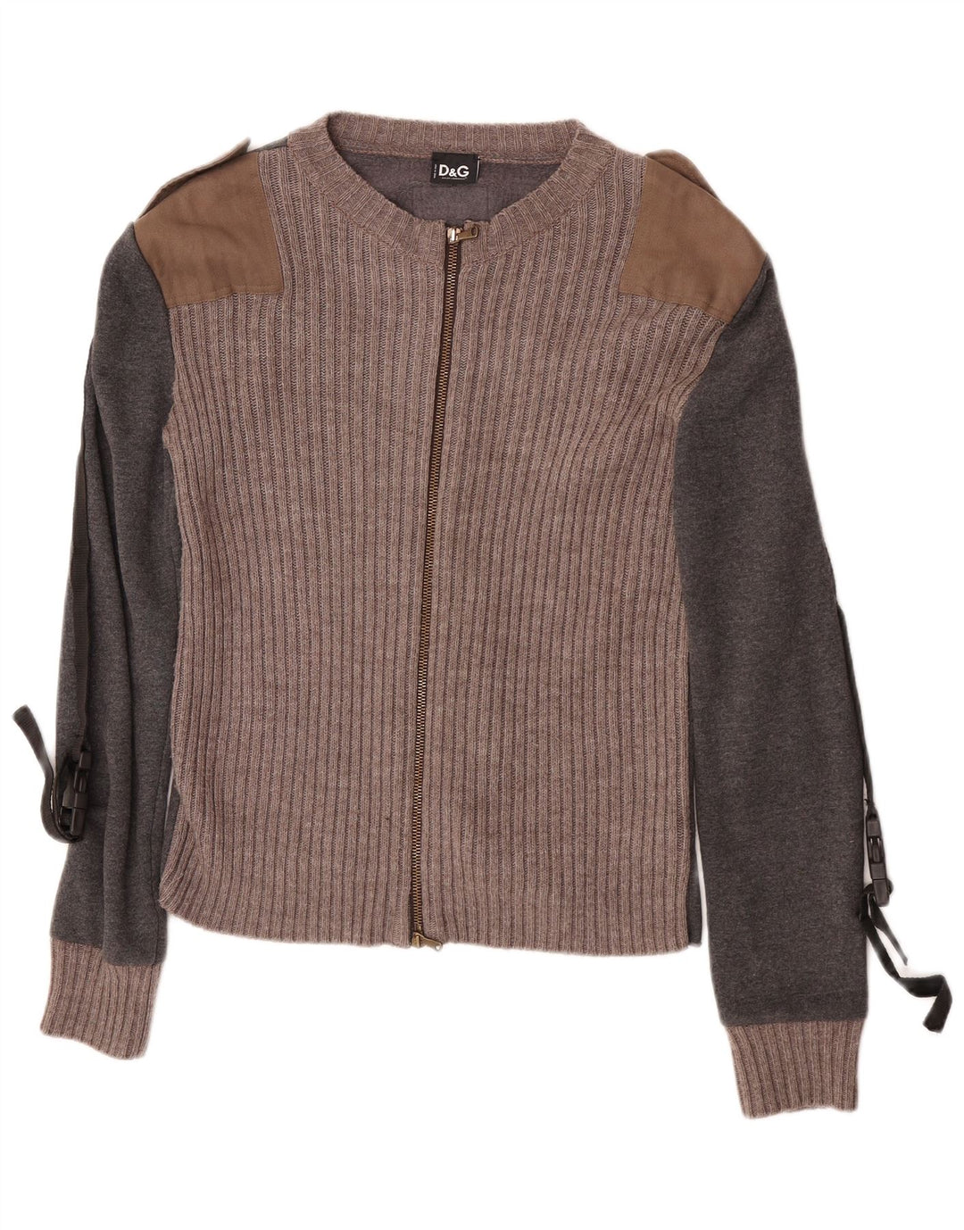 Dolce & Gabbana Mens Cardigan Sweater UK 10 Small Grey Colourblock Cotton