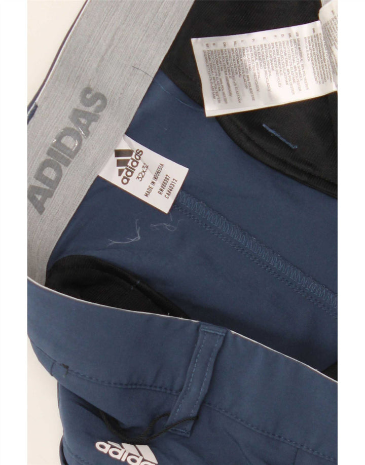 Adidas Mens Slim Chino Trousers W32 L32 Blue Polyester