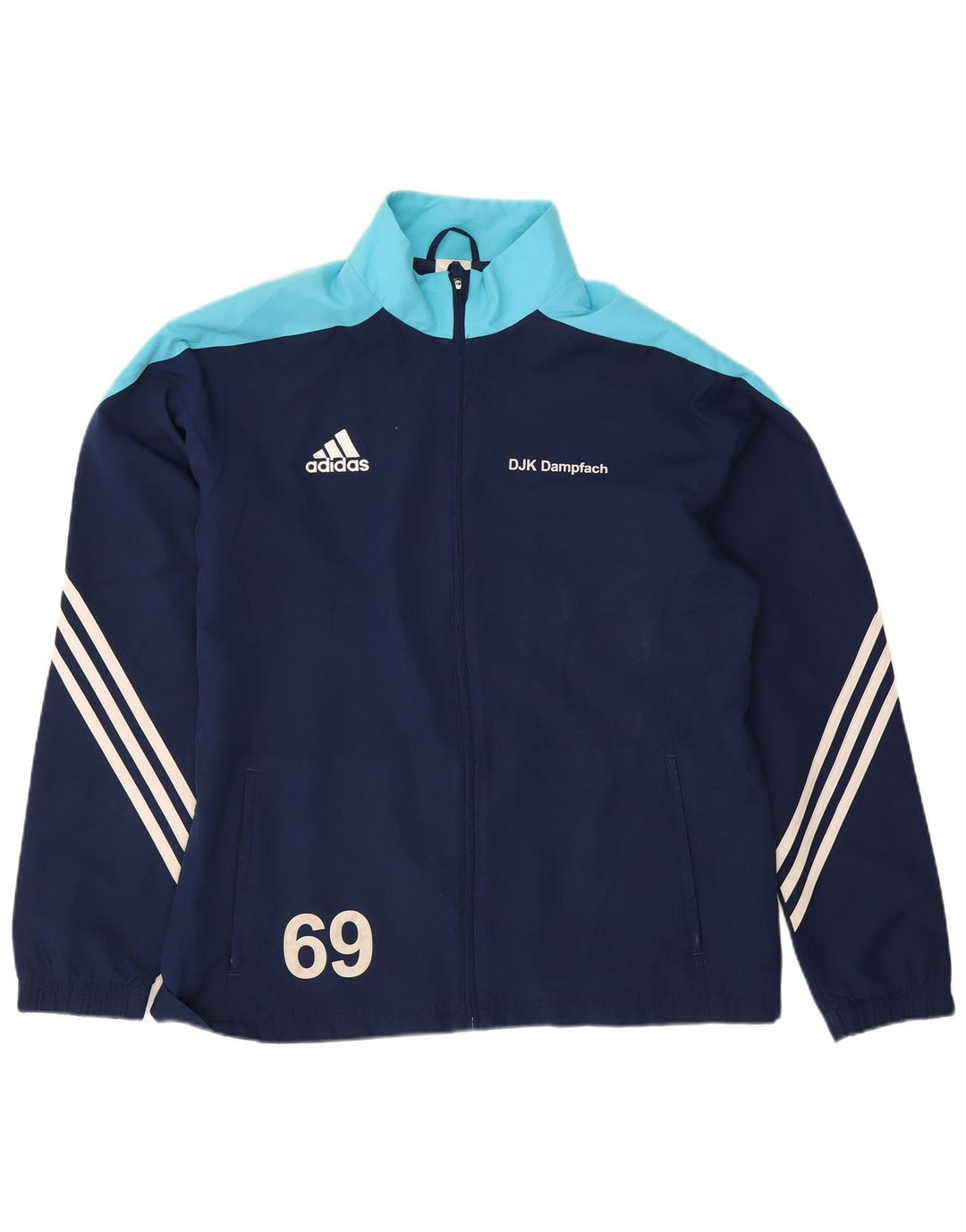 Adidas Mens Graphic Tracksuit Top Jacket Large Navy Blue Colourblock