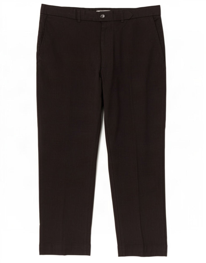 Marks & Spencer Mens Straight Suit Trousers W40 L29 Grey Wool