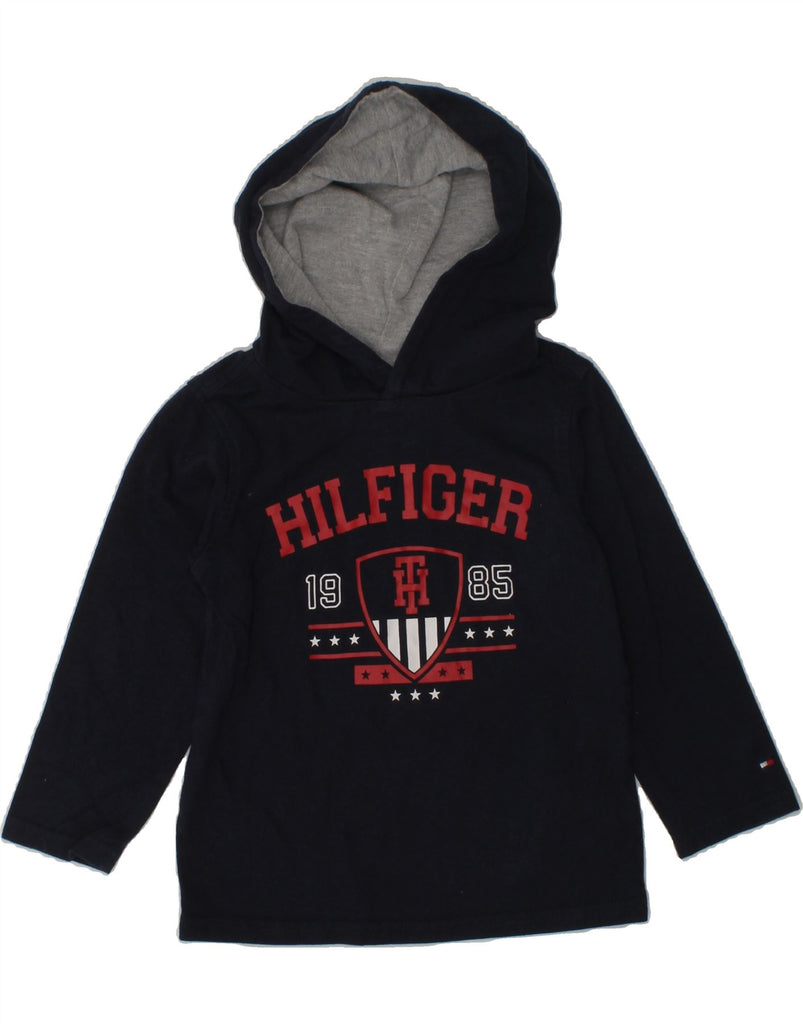 TOMMY HILFIGER Baby Boys Graphic Hoodie Jumper 18-24 Months Navy Blue | Vintage Tommy Hilfiger | Thrift | Second-Hand Tommy Hilfiger | Used Clothing | Messina Hembry 