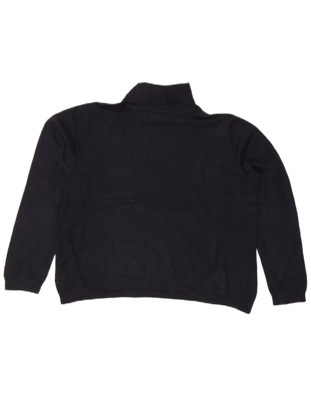 RALPH LAUREN Womens Roll Neck Jumper Sweater UK 20 2XL Navy Blue Silk