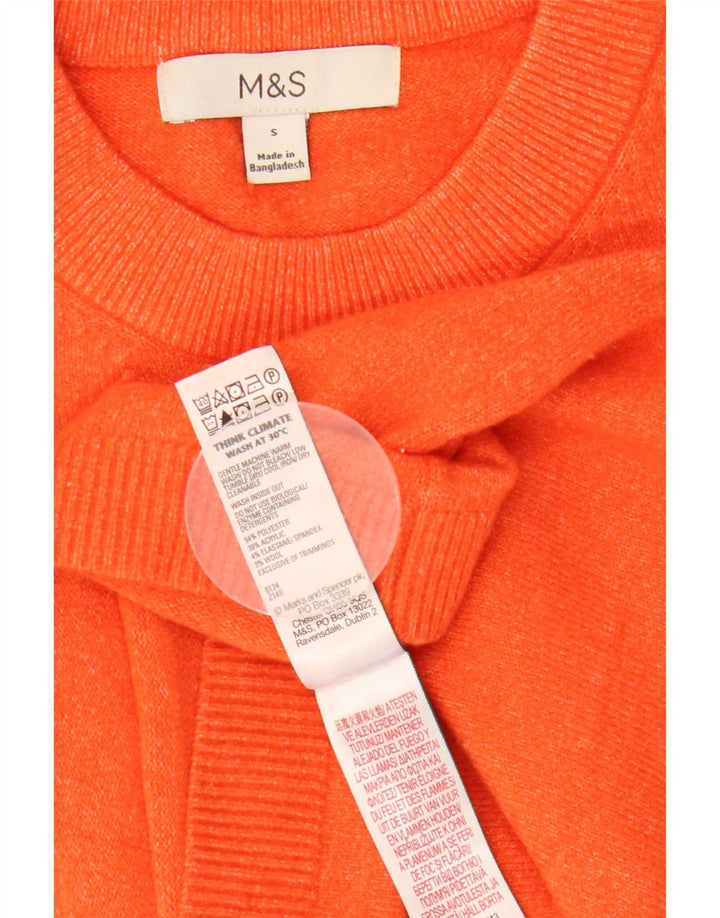 Marks & Spencer Womens Oversized T-Shirt Top UK 10 Small Orange Polyester
