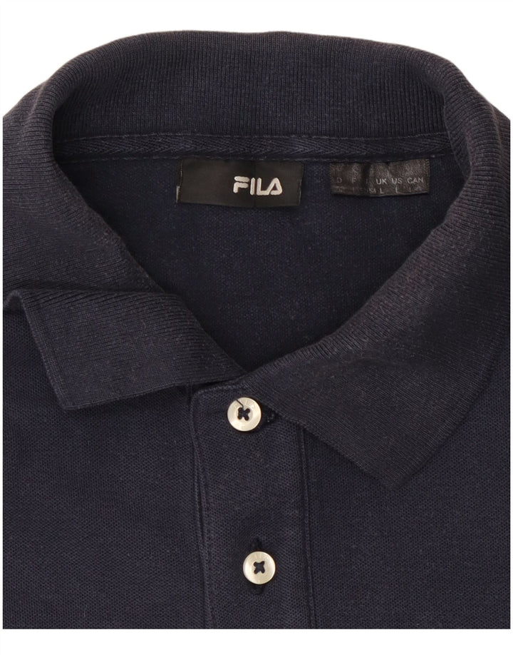 FILA Mens Long Sleeve Polo Shirt Large Navy Blue