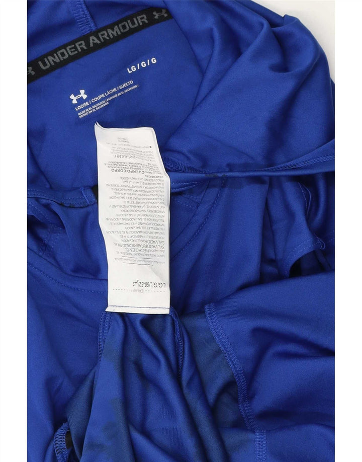 Under Armour Mens Hooded Graphic Vest Top Large Blue Animal Print Polyester