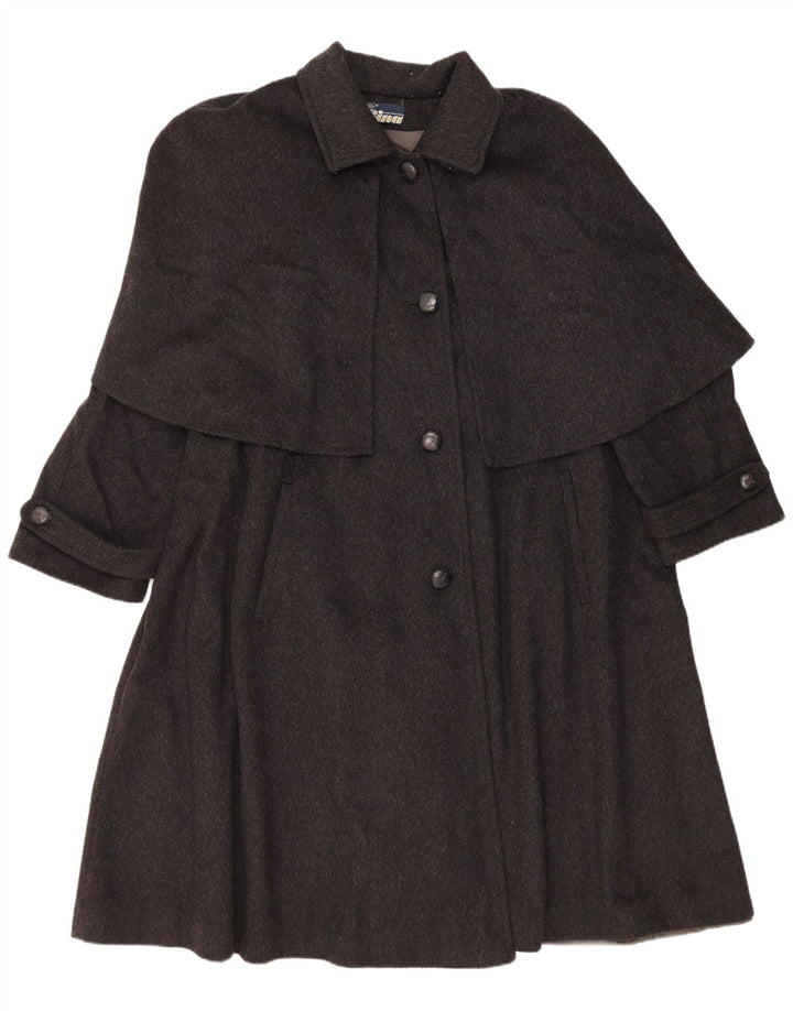 Gina Lebole Womens Oversized Capelet Coat IT 46 Large Black Wool