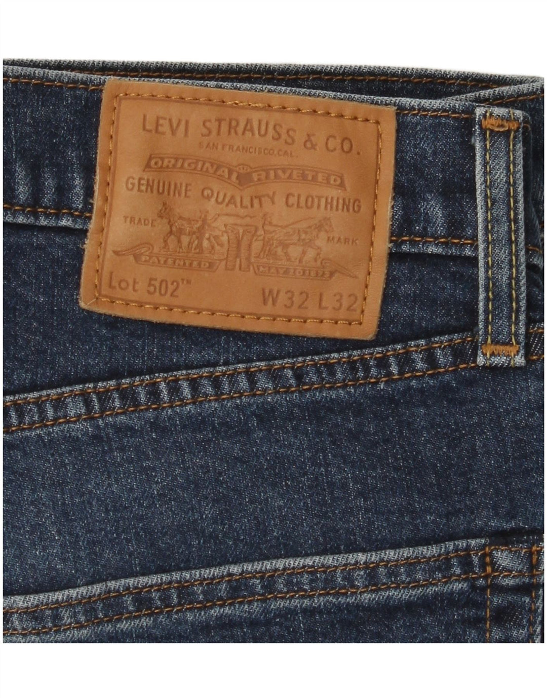 LEVI'S Mens 502 Tapered Jeans W32 L29 Blue Cotton