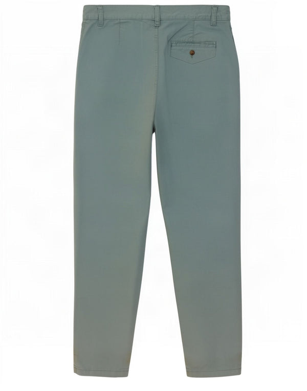 Marks & Spencer Womens Slim Chino Trousers UK 12 Medium W32 L29 Blue Cotton