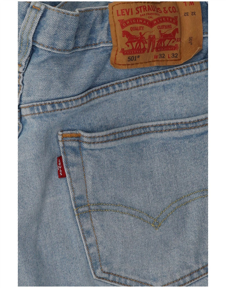 Levi's Mens 501 Straight Jeans W32 L32 Blue Cotton