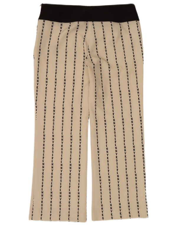 Denny Rose Womens Graphic Casual Trousers IT 44 Medium W32 L28 Beige