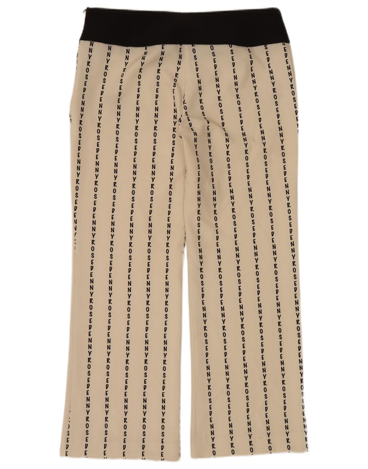 Denny Rose Womens Graphic Casual Trousers IT 44 Medium W32 L28 Beige