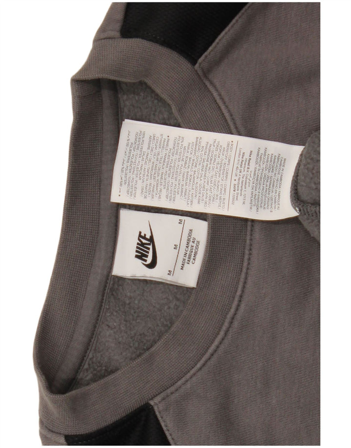 Nike Mens Graphic Sweatshirt Jumper Medium Grey Colourblock Cotton