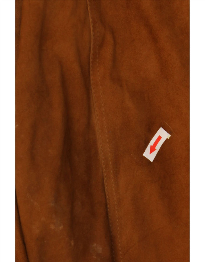 VINTAGE Mens Suede Bomber Jacket IT 52 XL Brown