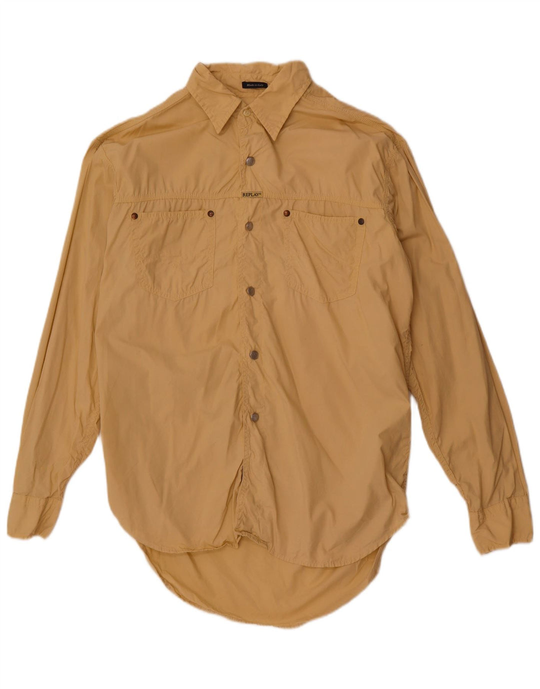 Replay Womens Shirt UK 18 XL Beige Cotton