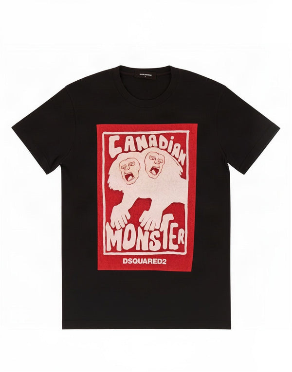 Dsquared2 Mens Graphic T-Shirt Top Medium Black Cotton