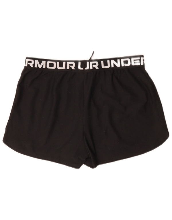 UNDER ARMOUR Girls Graphic Sport Shorts 13-14 Years XL Black Polyester