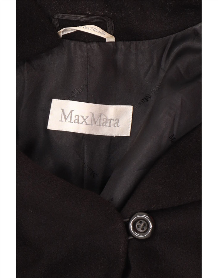 MAX MARA Womens Overcoat UK 8 Small Black Wool Classic