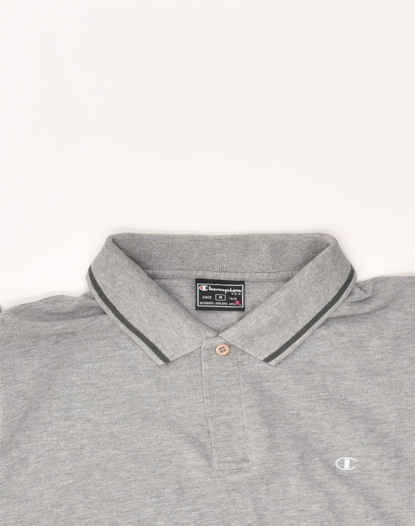 CHAMPION Mens Polo Shirt Medium Grey Cotton | Vintage Champion | Thrift | Second-Hand Champion | Used Clothing | Messina Hembry 