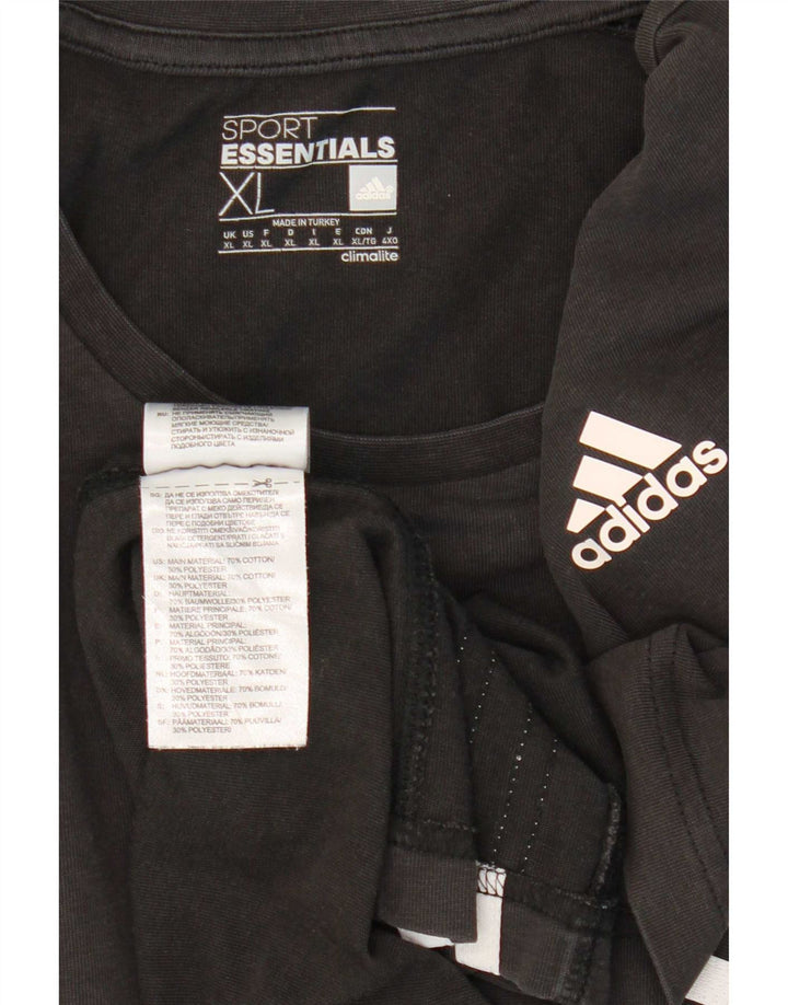 Adidas Mens Climalite T-Shirt Top XL Black Cotton