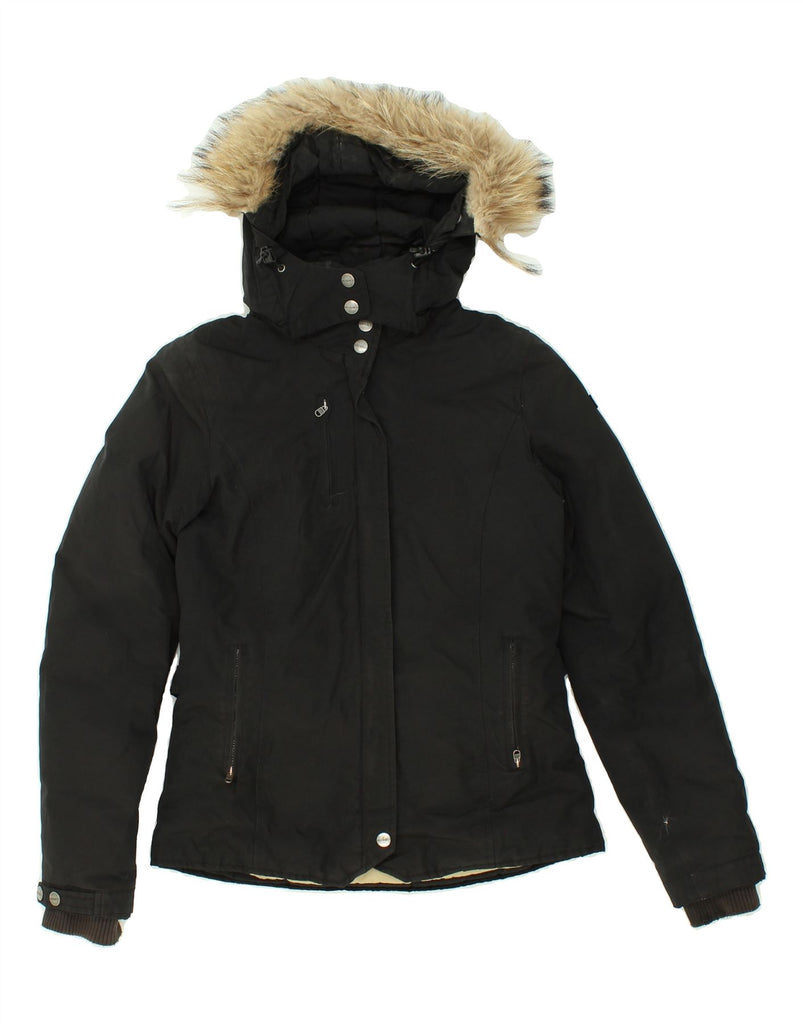 WOOLRICH Girls Hooded Windbreaker Jacket 13-14 Years Black Vintage Woolrich and Second-Hand Woolrich from Messina Hembry 