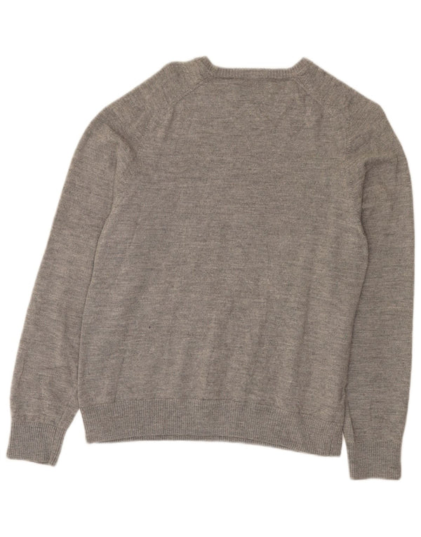 Penguin Womens Boat Neck Jumper Sweater UK 20 2XL Grey Merino Wool