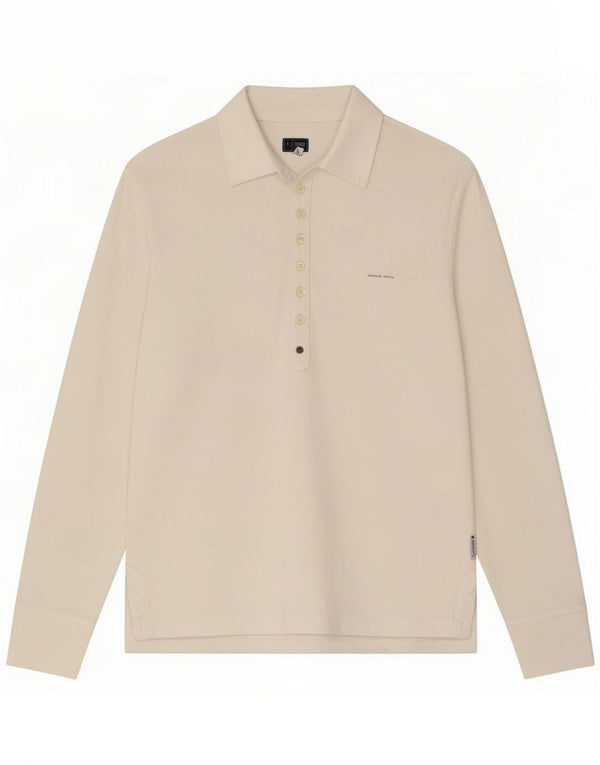 Armani Jeans Mens Long Sleeve Polo Shirt Large White Cotton