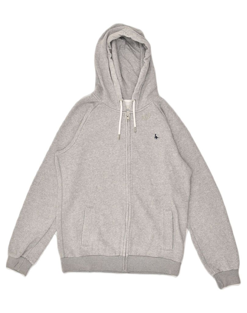 JACK WILLS Womens Zip Hoodie Sweater UK 12 Medium Grey Cotton | Vintage Jack Wills | Thrift | Second-Hand Jack Wills | Used Clothing | Messina Hembry 