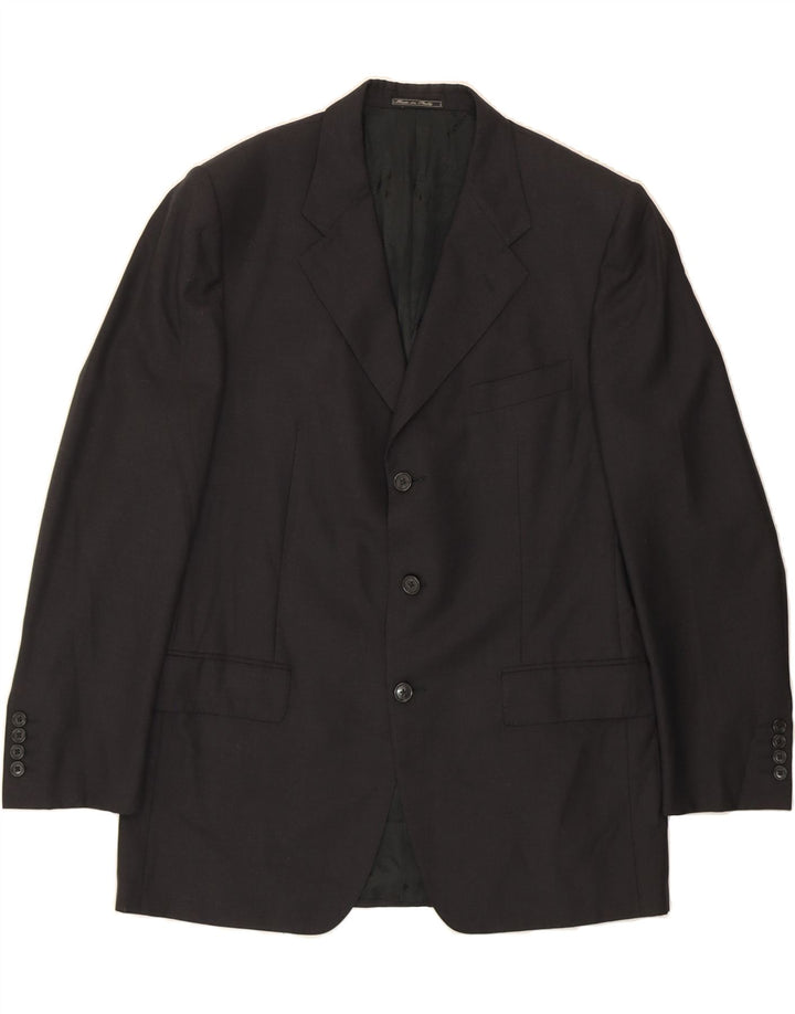 TRUSSARDI Mens 3 Button Blazer Jacket IT 52 XL Grey Virgin Wool Vintage Trussardi and Second-Hand Trussardi from Messina Hembry 