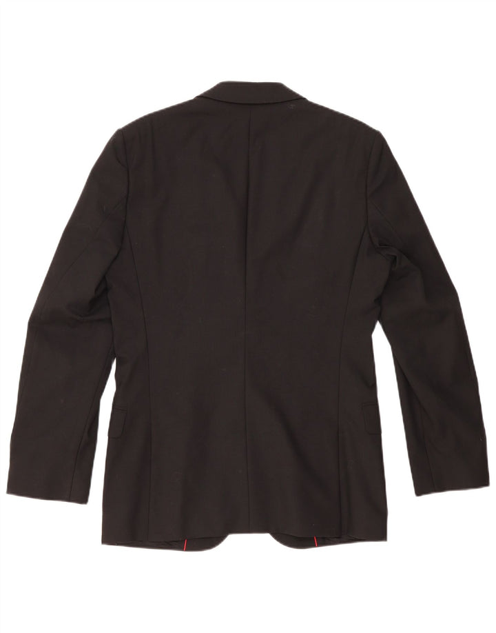 Hugo Boss Mens 2 Button Blazer Jacket UK 44 XS Black Wool