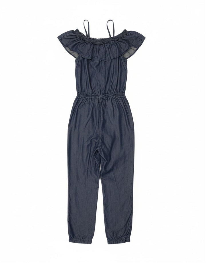 LIU JO Womens Denim Off Shoulder Jumpsuit IT 42 Medium Blue Lyocell