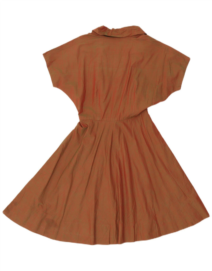 Vintage Womens A-Line Dress UK 8 Small Brown