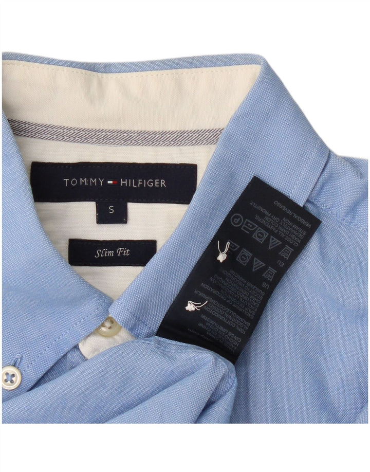 Tommy Hilfiger Mens Slim Fit Shirt Small Blue Cotton