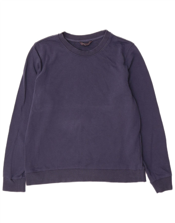 Marks & Spencer Womens Sweatshirt Jumper UK 14 Large Navy Blue Cotton