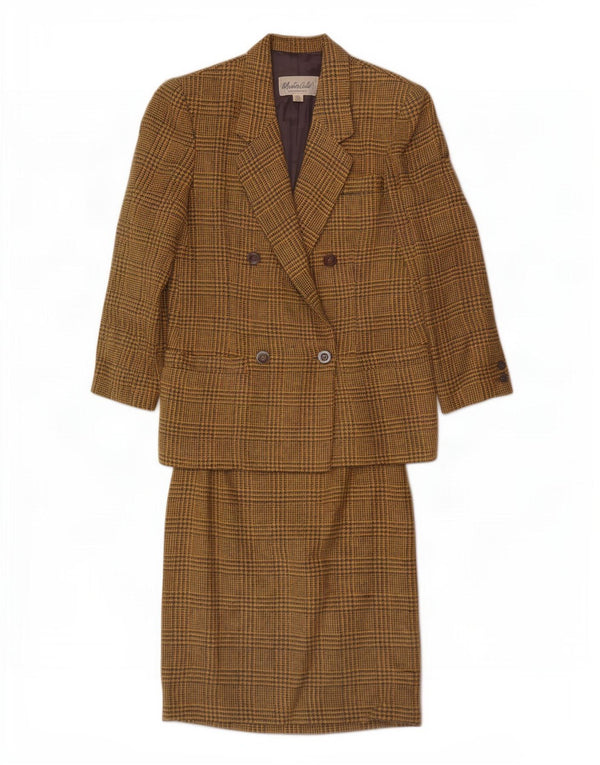 Armando Calo Womens 2 Piece Skirt Set EU 38 Medium W28 Yellow Houndstooth