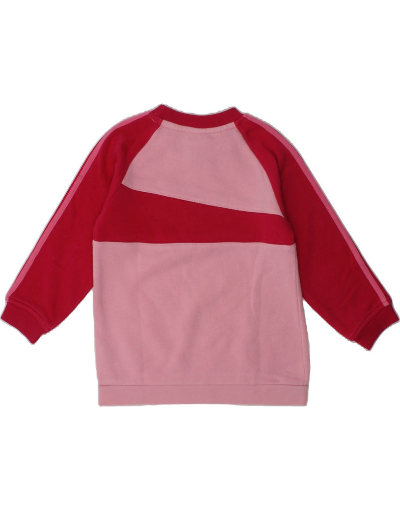 ADIDAS Girls Sweatshirt Jumper 2-3 Years Pink Colourblock Cotton | Vintage Adidas | Thrift | Second-Hand Adidas | Used Clothing | Messina Hembry 