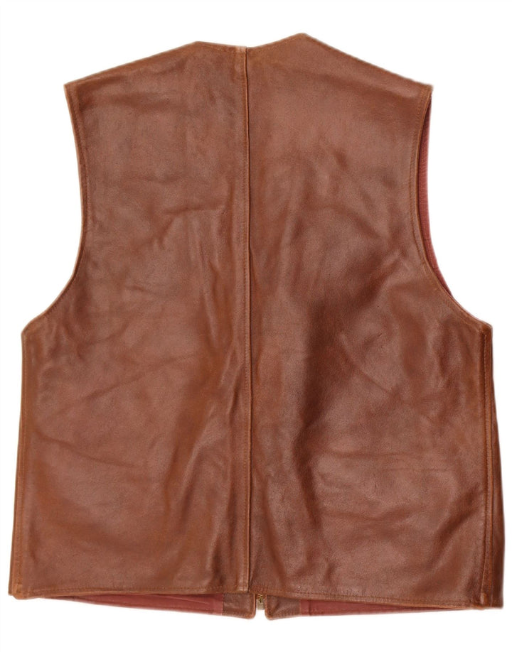 Fly Womens Leather Gilet UK 18 XL Brown Leather