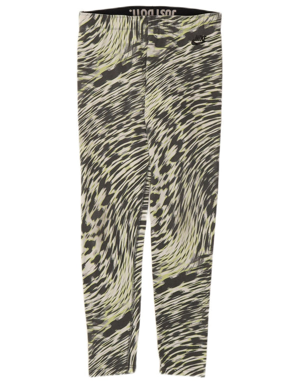 Nike Womens Leggings UK 12 Medium Multicoloured Animal Print Cotton