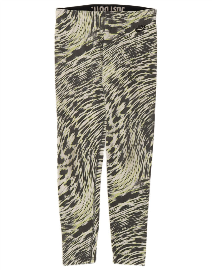 Nike Womens Leggings UK 12 Medium Multicoloured Animal Print Cotton