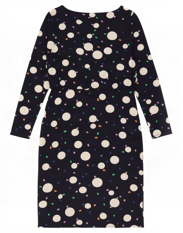 Phase Eight Womens Long Sleeve Sheath Dress UK 16 Large Navy Blue Geometric