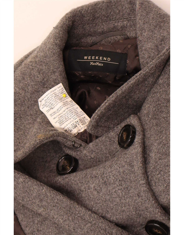 Max Mara Womens Weekend Double Breasted Coat UK 12 Mediun Grey Wool