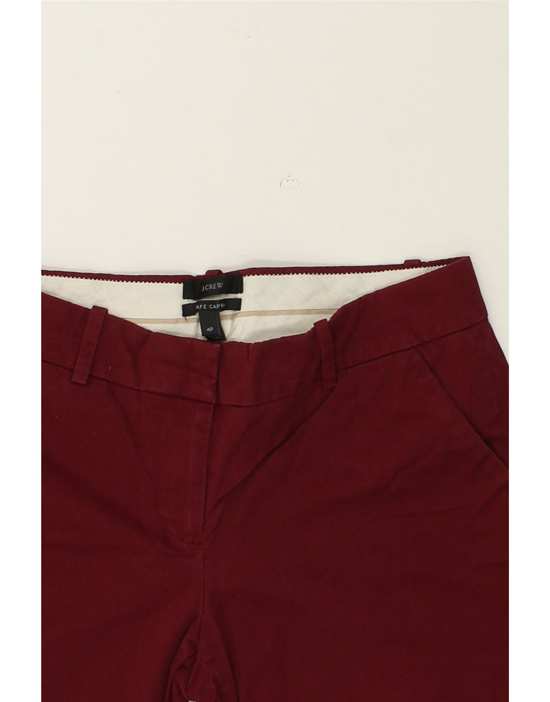 J. CREW Womens Capri Chino Trousers US 4 Small W28 L23  Maroon Cotton | Vintage J. Crew | Thrift | Second-Hand J. Crew | Used Clothing | Messina Hembry 