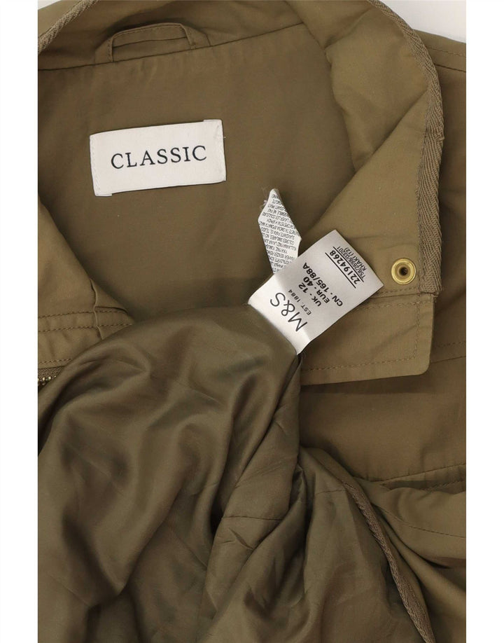 Marks & Spencer Womens Utility Jacket UK 12 Medium Khaki Polyamide