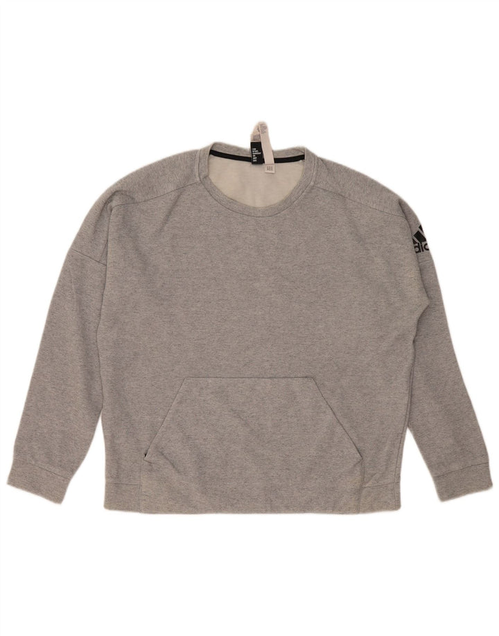 Adidas Mens Sweatshirt Jumper Large Grey Cotton