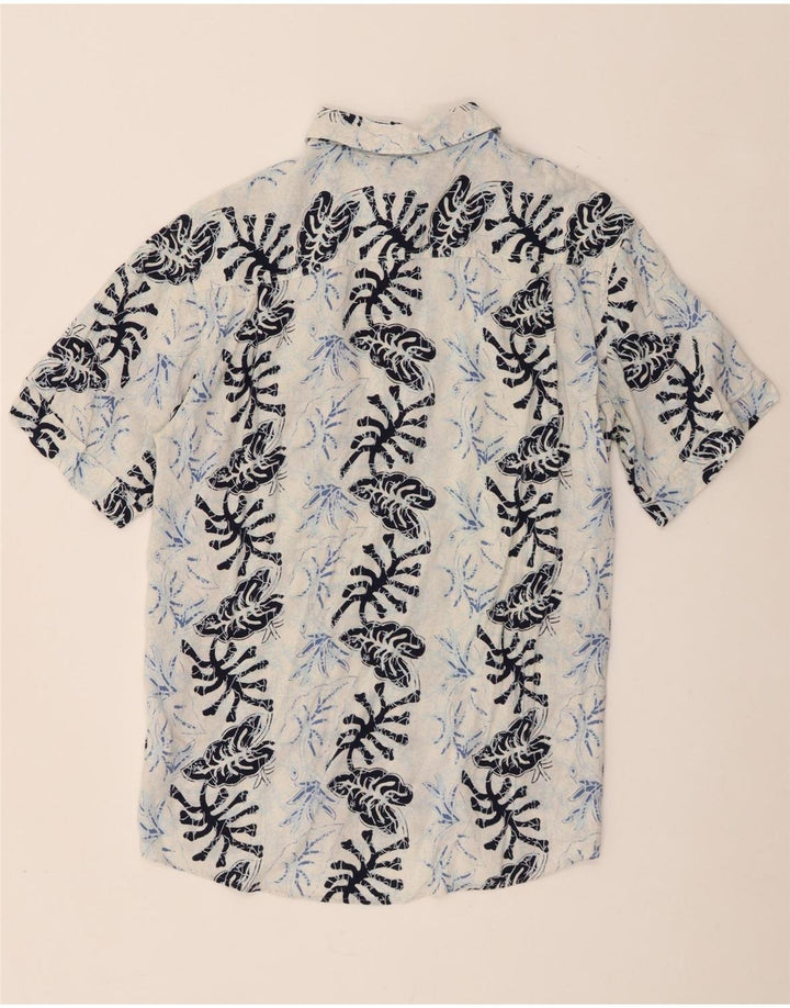 Harrison & Son Mens Short Sleeve Shirt Medium Blue Floral Viscose