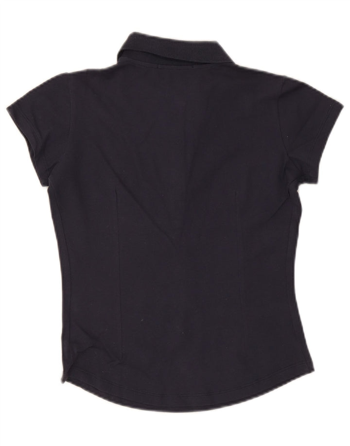 SERGIO TACCHINI Womens Polo Shirt UK 12 Medium Navy Blue Cotton