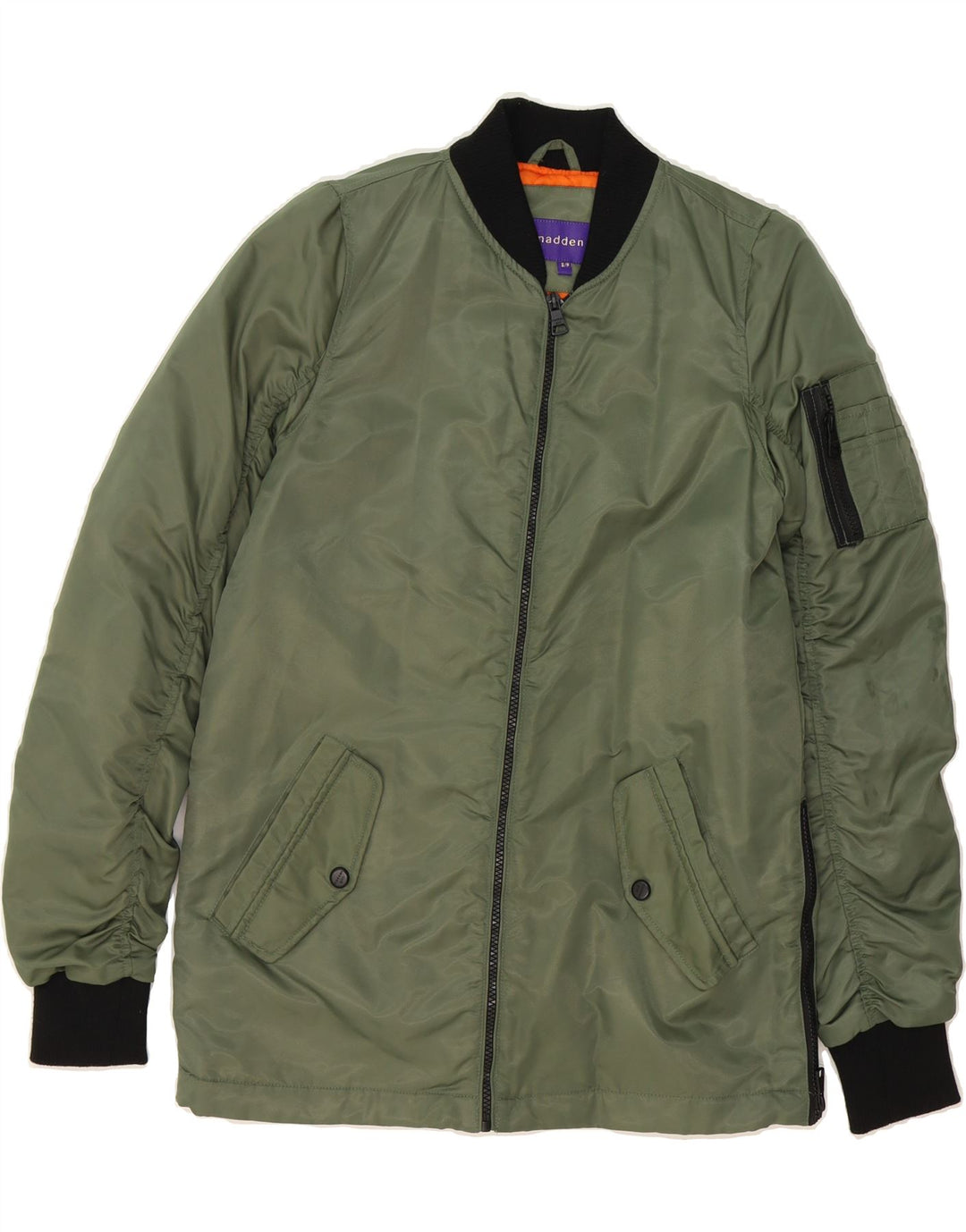 VINTAGE Womens Bomber Jacket UK 10 Small Khaki Polyester Vintage Vintage and Second-Hand Vintage from Messina Hembry 