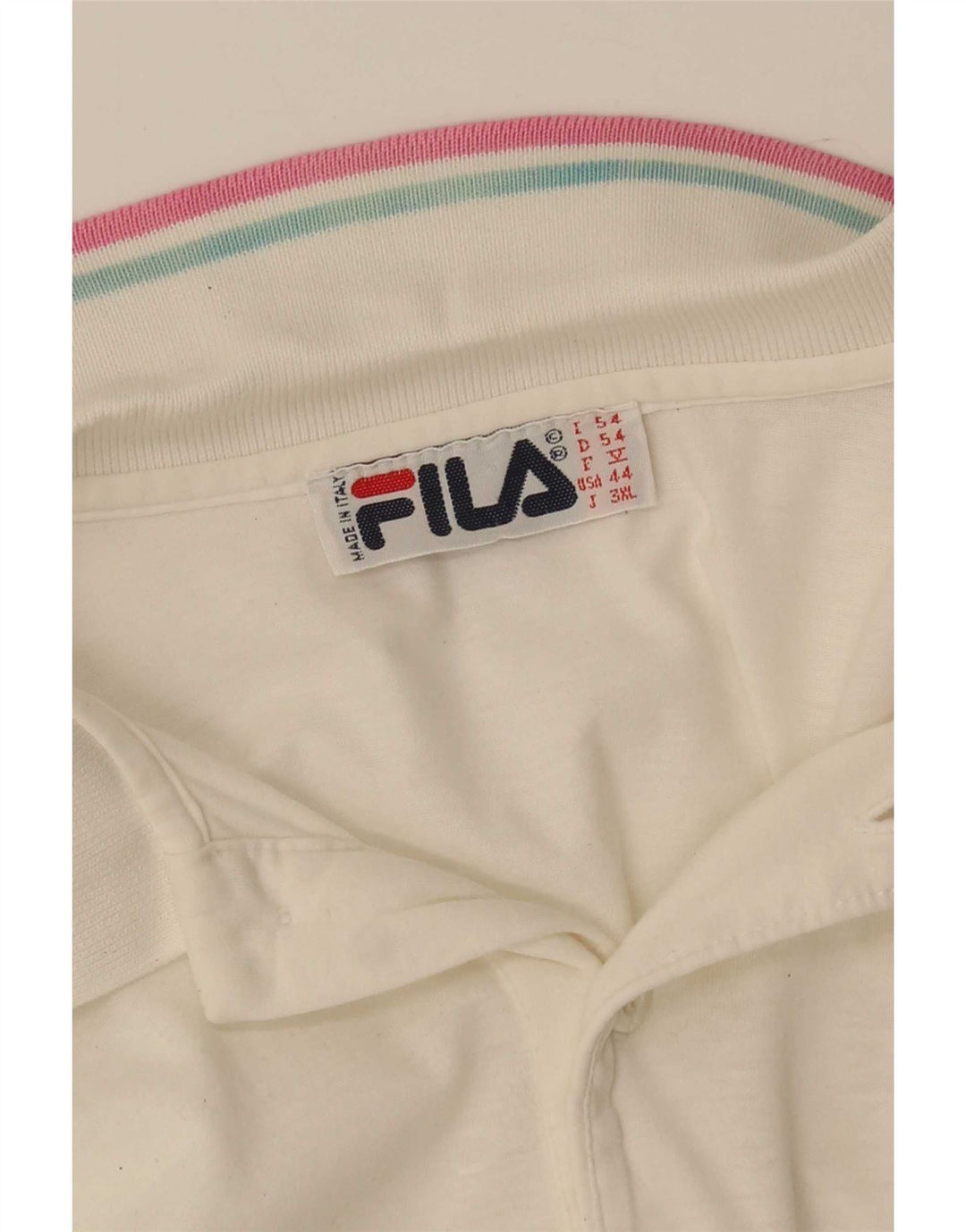 Fila Mens Graphic Polo Shirt IT 54 XL White Striped
