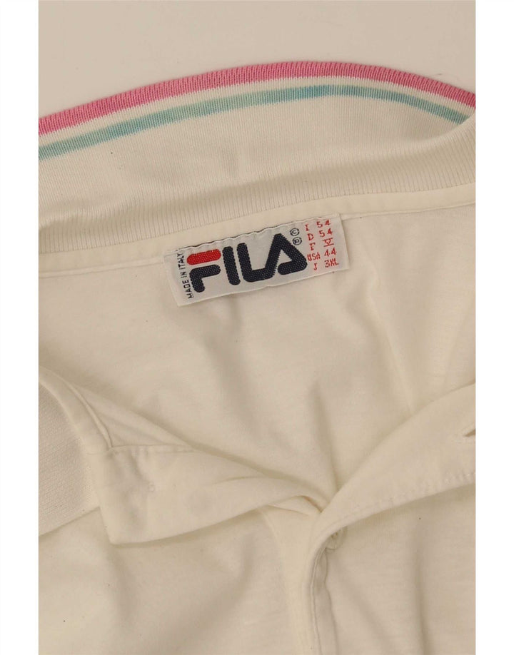 Fila Mens Graphic Polo Shirt IT 54 XL White Striped