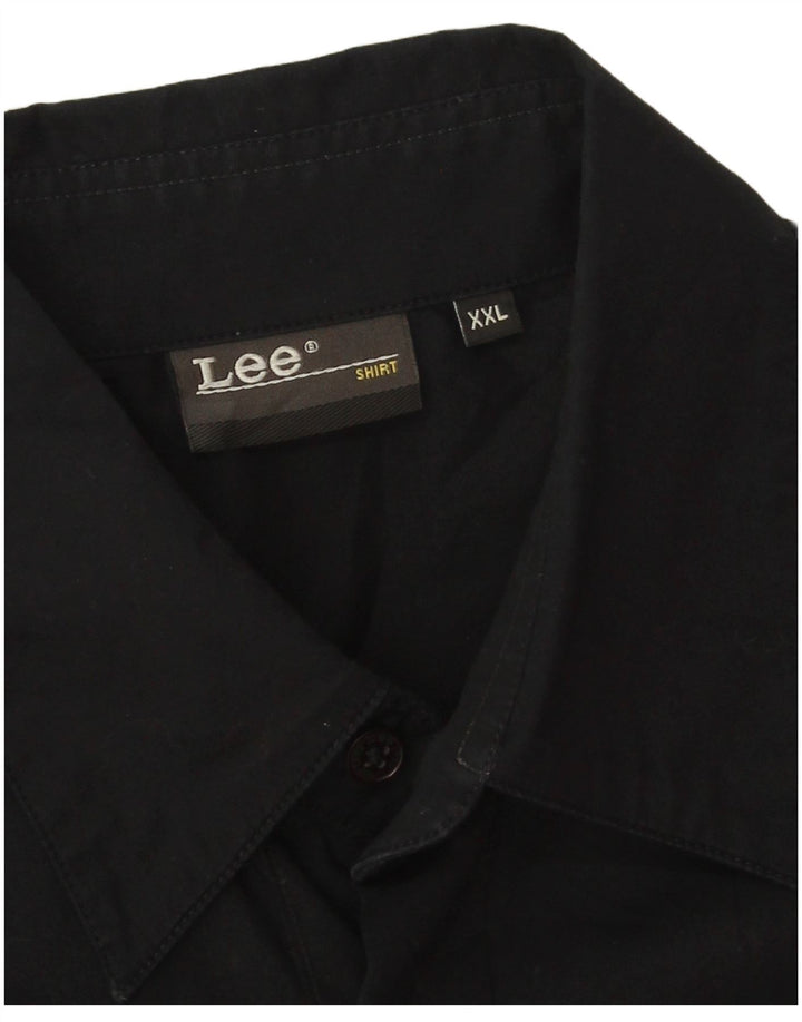 Lee Mens Short Sleeve Shirt 2XL Black Cotton