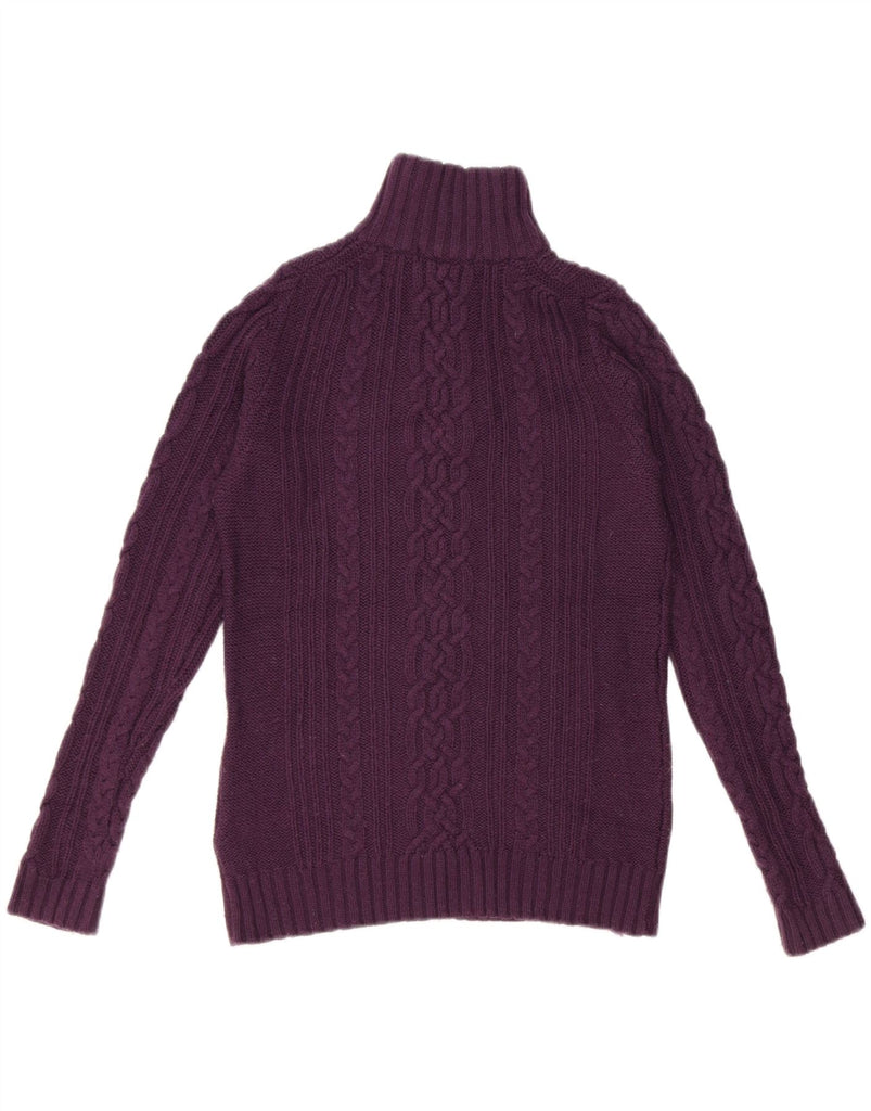 BODEN Womens Oversized Zip Neck Jumper Sweater UK 10 Small Purple Wool Vintage Boden and Second-Hand Boden from Messina Hembry 